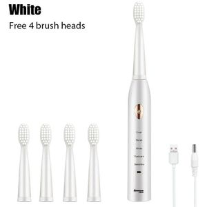 Ultra Sonic Sonic Elektrische Tandenborstel Oplaadbare Tand Borstels Wasbaar Elektronische Whitening Tanden Borstel Volwassen Timer Borstel