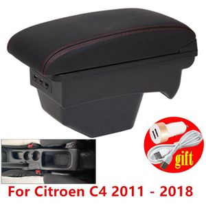 Lederen Armsteun Voor Citroen C4 - Auto Opslag Usb Interface Box Arm Rest Modificatie 20132014