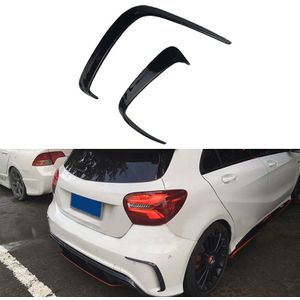 Fit Voor Benz W176 A200 A250 A45 Amg Hatchback Sport Gloss Black Rear Bumper Lip Spoiler Canards vents 2Pcs Auto Styling