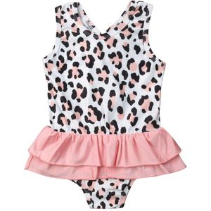 Kids Meisjes Een Stuk Luipaard Print Badmode Badpak Bikini Monokini Set