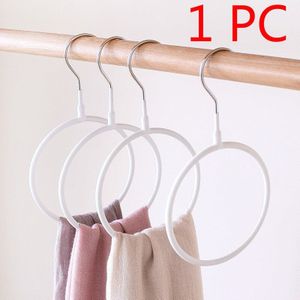 Gedoopt Plastic Haak Stalen Sjaal Ring Hanger Sjaal Handdoeken Sok Tie Hoofddoek Display Non Skid Cirkel Rack Opslag Haak Thuis decor