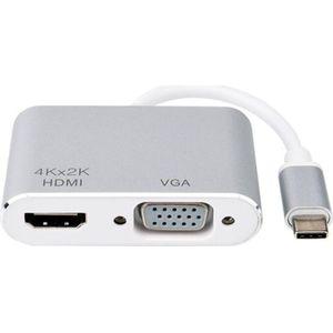 Baolyda USB C HUB Thunderbolt 3 Adapter 5in1 USB-C Multipoort Adapter met 4 K HDMI Ethernet VGA USB3.0 voor Macbook & USB-C Laptop