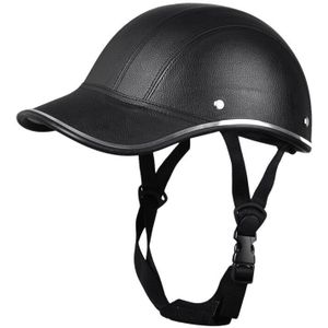Motorfiets Lederen Helmen Fiets Scooter Half Open Gezicht Beschermende Helm Helm-Veiligheid Unisex Racer Helm Baseball Cap-veiligheid