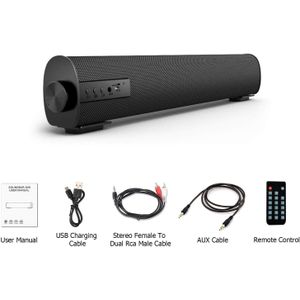 10W Draadloze Bluetooth Sound Bar Draagbare Speaker Home Theater Ingebouwde Subwoofer met Afstandsbediening TV Tablet