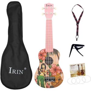 Irin 21 Inch Roze Soprano Ukelele Ukelele Gitaar 4 Snaren Akoestische Hawaiian Gitaar Muziekinstrumenten Voor Meisje Beginner