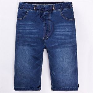 Plus Size 40 42 44 46 48 Zomer Mannen Casual Denim Shorts Mode Losse Rechte Stretch Licht blauwe Korte Jeans Mannelijke
