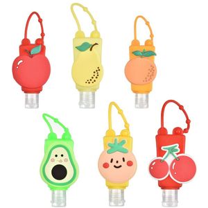 6Pcs Handdesinfecterend Split Flessen Cartoon Reizen Draagbare Hand Gel Dispenser Afneembare Cover Hydroalcoholic Gel Kinderen