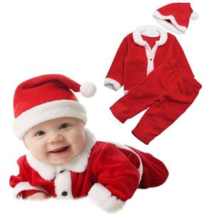 Kerst Kostuum Kleding Kerstman Kostuum Voor Baby Meisje Jongens Pasgeboren Baby Jas Broek Hoed Pak Zuigeling Set Voor Jaar