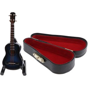 1/12 Schaal Miniatuur Muziekinstrument Houten Gitaar Model Met Stand Voor Poppenhuis Muziek Kamer Of Fee Tuin Decoratie