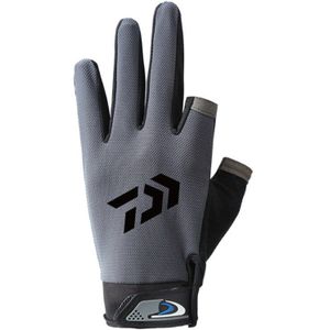 Daiwa 3 Vingers Cut Outdoor Sport Wandelen Handschoenen Lente Katoen Waterdicht Anti-Slip Duurzaam Vissen Handschoen