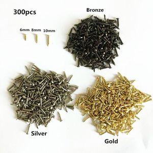 300Pcs 6Mm 8Mm 10Mm Ronde Hoofd Nail Meubelen Montage Decoratieve Schroef Cusp Fasteners Hardware Goud Zilver bronz Mini Model Nail