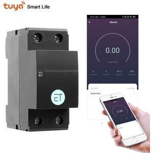 Tuya 2P 36Mm Wifi Smart Stroomonderbreker Energie Meter Afstandsbediening Caculate Machtscomsumption Voice Control Alexa Google thuis