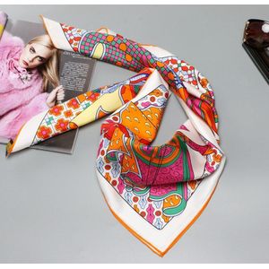 Fanstasy Matchup Print 100% Zijden Sjaal Wraps Hijab voor Vrouwen Sjaals