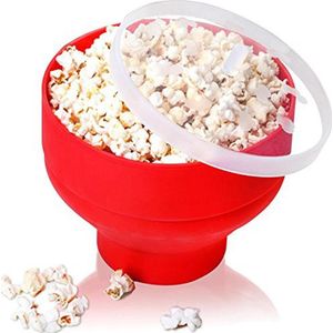 Popcorn Magnetron Siliconen Opvouwbare Rode Keuken Easy Tools Diy Popcorn Emmer Kom Maker Voor Thuis