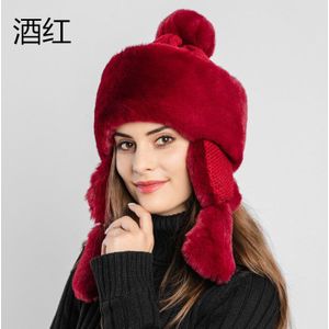 Winter Vrouwen Faux Fur Thicken Oor-Fladderde Beanie Caps Hoofddeksels Warm Geïmiteerd Russische Hoed Diverse Kleuren Beschikbaar