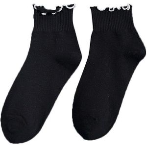 Vrouwen Sokken Rood Hart Prints Polka Dot Sokken Gestreept Wit Zwart Leuke Ruche Korte Sokken Katoen Ongedwongen Sok Dames Sox voor Meisjes