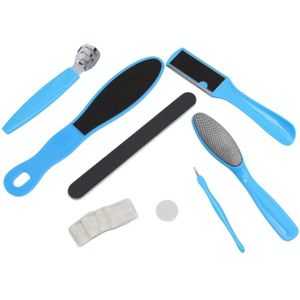 8 Stks/set Zilveren Pedicure Voetverzorging Tool Set Voetrasp Rvs Pedicure Voet Bestanden Dode Huid Eelt Remover Schraper bestand
