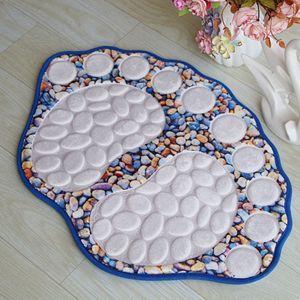 Voeten Vormige Mat Flanel Tapijt Badkamer Mat Antislip 3D Pebble Voetmassage Pads Absorberende Deurmat Wc Tapijten Bad mat Vloer