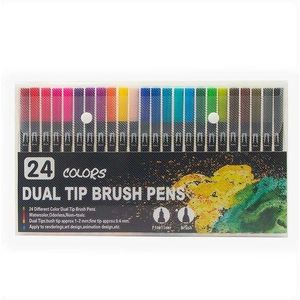 36 Kleuren Dual Tip Water Kleur Art Marker, Borstel Markeerstift Voor Hand Belettering Schetsen Note