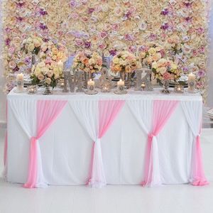 Tulle Tafelkleed Bruiloft Verjaardag Party Cake Dessert Rok Banket Bruiloften Partys Thuis Hotel Decoratie