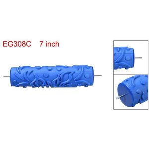 Uxcell Blauw Hout Patroon Schilderen Roller 7 Inch 178X47 Mm Lx D Muur Decoratieve Textuur Roller Rubber EG308C