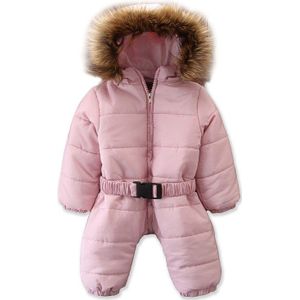 Winter Warm Baby Meisje Kleding Mode Stijl Peuter Meisjes Rompertjes Pasgeboren Baby Jumpsuits Leuke Hooded Lange Mouwen Overalls