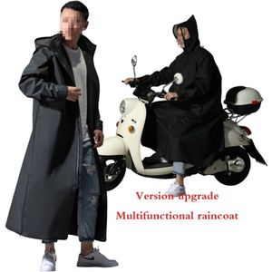 Onever Eva Waterdichte Rits Hooded Regen Poncho Motorfiets Regenjas Draagbare Regenkleding Lange Stijl Regenjas Voor Vrouwen Mannen