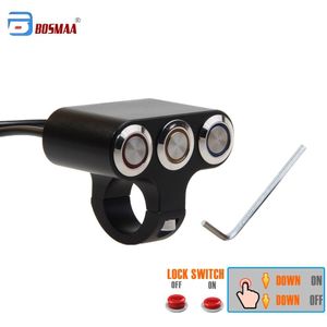 BOSMAA Motorfiets Universal Stuur Led lampje Schakelaar Verstelbare Mount Waterdichte Schakelaar DC12V Voor Mistlamp