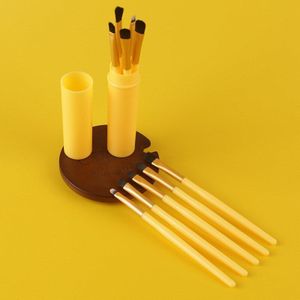 5 Stks/set Make-Up Kwasten In Vaten Draagbare Set Oogschaduw Borstel Wenkbrauw Borstel Lip Brush Neus Shadow Brush Gezicht make-Up Borstel