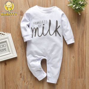 Baby Jongens Meisjes Brief Melk Romper Katoen Lange Mouw Jumpsuit Pasgeboren Baby Kleding Baby Kleding Pyjama