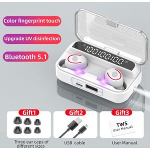 Bluetooth 5.1 Draadloze Hoofdtelefoon Met Microfoon Waterdichte Sport Tws Oortelefoon Touch Control Muziek Oordopjes Mini Zaklamp