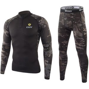 Thermo Ondergoed Mannen Pak Trainingspak Compressie Base Eerste Laag Sport Rashgard Fleece Thermisch Ondergoed Lange Onderbroek