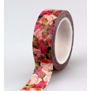 10Pcs Rood Roze Rose Bloemen Washi Tape Diy Deco Scrapbooking Planner Masking Tape Plakband Kawaii Briefpapier