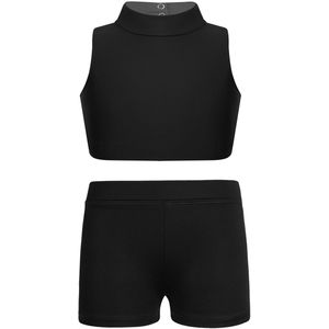 Kinderen Activewear Meisjes Mouwloze Criss Cross Terug Tanks Bra Crop Top Met Jongen Uitgesneden Laagbouw Dance Shorts kids Sport Sets