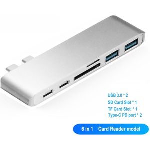 Usb Type C Hub Adapter 7 In 1 Dual Usb Type C Dock Voor Macbook Pro/Air - Met 4K Hdmi Usb C Usb 3.0 Sd/Tf Card Reader