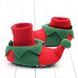 Kerst Patroon Cartoon Baby Schoenen Leuke Pasgeboren Jongens Meisjes Babyschoenen Flats Soft Sole Antislip Schoenen Schoeisel Peuter laarzen