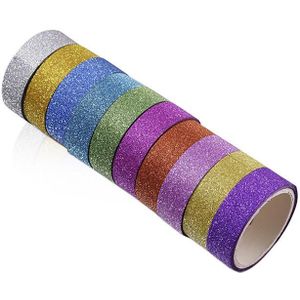 10 Pcs Glitter Washi Tape Briefpapier Scrapbooking Decoratieve Plakband Schoolbenodigdheden Papeleria Briefpapier