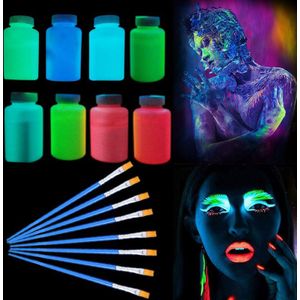 Mode Kleurrijke Schminken Make Fluorescerende Heldere UV Glow Neon Body Painting Birthday Party Festival Decoratie