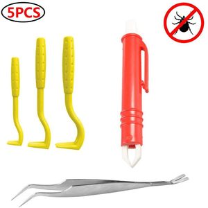 6 Stuks Tick Remover Tool Set Tick Haak Rvs Tick Tang Voor Honden Katten Vlooien Kam Quick levering