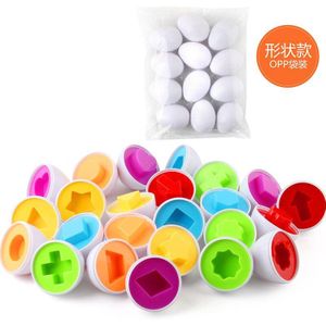Hipac 12 Stuks Bijpassende Eieren Kleur & Vorm Recoginition Bingo Game Voor 2 3 4 Jaar Oude Kinderen Speelgoed voor Kinderen Educatief Ei