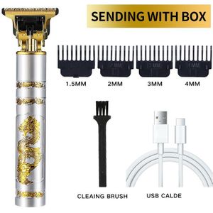 Tondeuse Voor Mannen, Professionele Haar Trimmer Nul Gapped T-Blade Trimmer Draadloze Oplaadbare Edgers Haar Snijden Kit