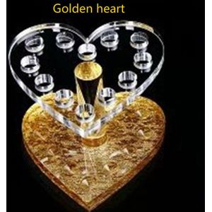 Nail Verdikking/Dunne Acryl Pen Houder Goud En Zilveren Hartvormige Penhouder Ronde Pen Houder Nail Tool