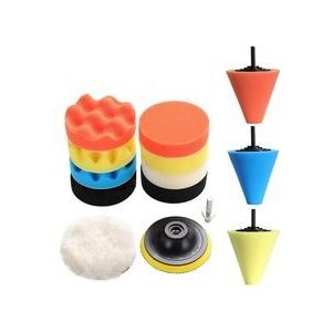14Pcs Auto Polijsten Pad Set Polijsten Buffer Wassende Buffing Pad Set Kit Auto Polijsten Spons 1/3 Inch/6 mm Wiel Kit Voor Polishe