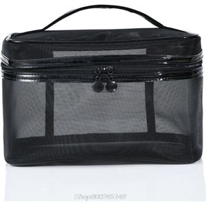 Clear Black Mesh Rits Make-Up Tas Vrouwelijke See Through Cosmetische Organizer Reizen Draagbare Douche Toilettas Pouch Case S01 20