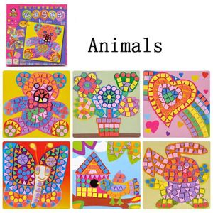 Eva Mozaïek Stickers Art Puzzels Dieren/Voertuigen/Auto Diy Educatief Speelgoed