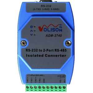 ADM-2740 Actieve Industriële Opto-elektronische Geïsoleerde RS232 Naar 2 Poort 485 Converter Met Geleiderail