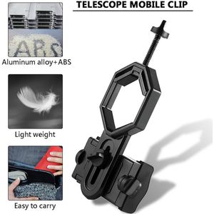Draagbare CM-4 Microscoop Adapter Clip Verrekijker Monoculaire Spotting Scopes Universele Mobiele Telefoon Camera Adapter Houder Zwart