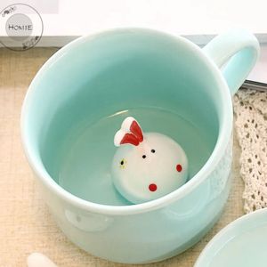 Creatieve Kleine Keramische Melk Mok Met Dieren Leuke Cartoon Drie-Dimensionale Koffie Cup Hittebestendig Celadon Cup Panda kat