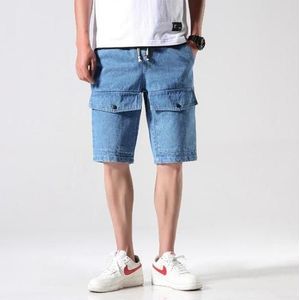 Denim Shorts Mannelijke Plus Size Jeans Shorts Mannen Bermuda Elastische Taille Band Straight Fit Rijbroek Mannen Cargo Shorts Spodenki Meskie