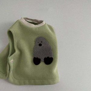 Baby Plus Fluwelen Vest Dikker Baby Warm Vest Jongens Leuke Dier Vest Voor Baby Meisje Warm Vest Mouwloze Kids Tops
